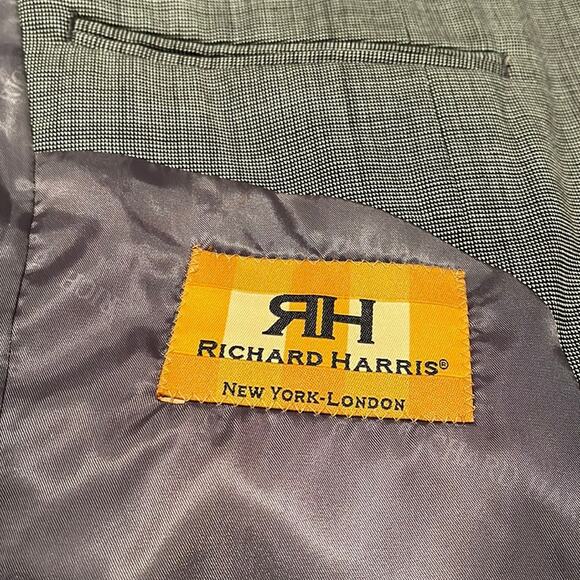 Richard Harris Men’s Wool Blazer Sport Coat Jacket Black Size 38S - Picture 7 of 13